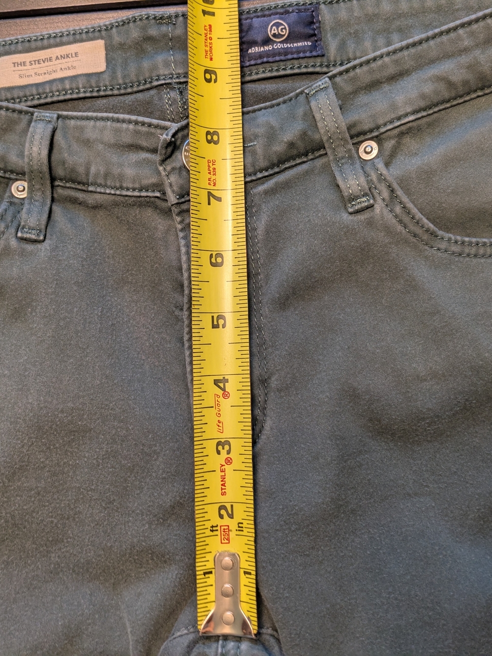 AG Anthropologie Green Stevie Slim Straight Ankle Jeans Sz 29 - Picture 6 of 8
